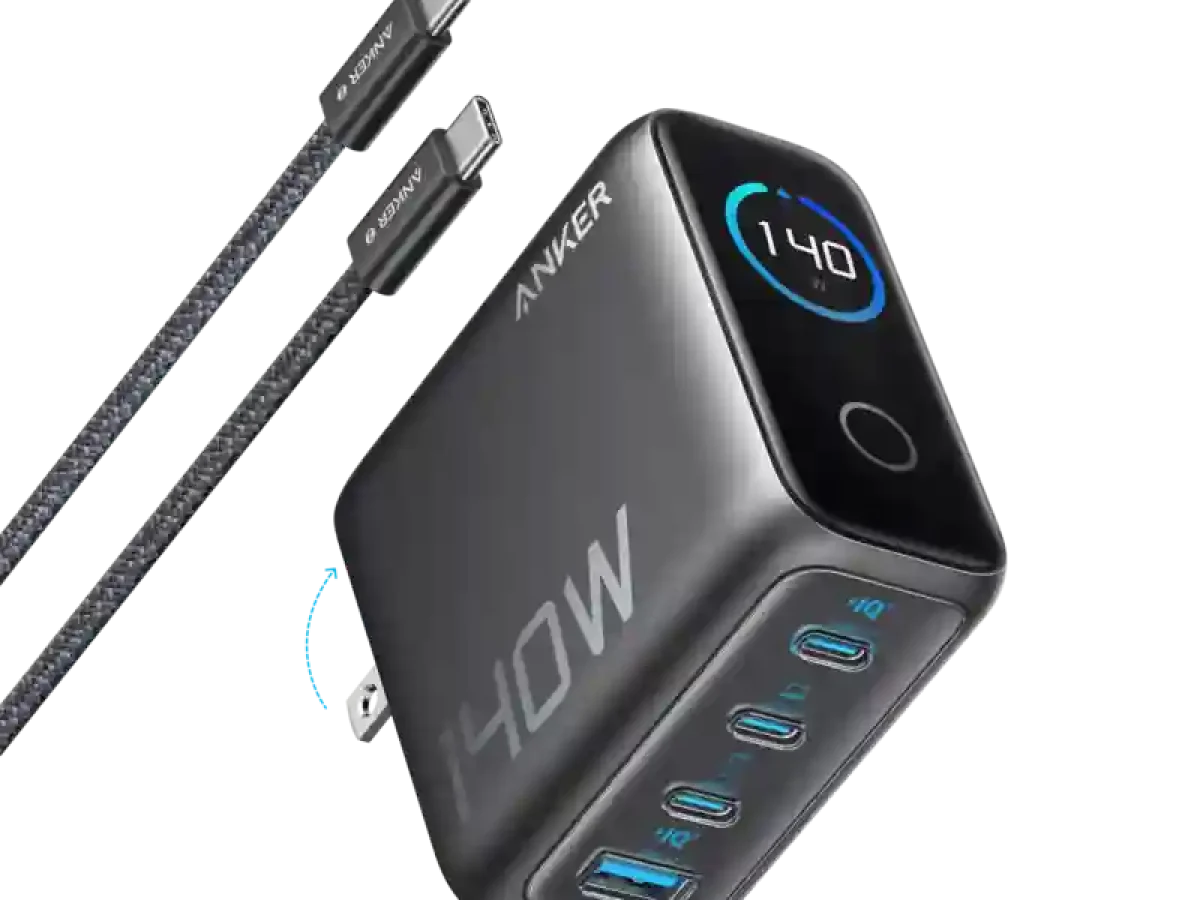 Anker Charger ( 140W,4-Port,PD 3.1) With USB-C Cable