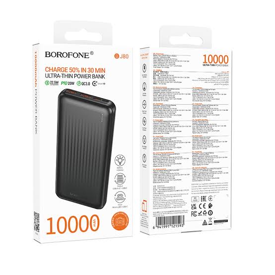 Borofone BJ80 Clever 22.5W plus PD20W Fully Compatible Power Bank (10000mAh)