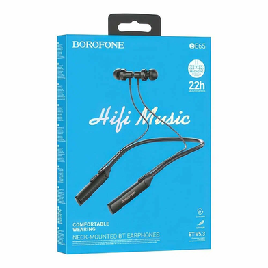 Borofone Gratified Neck Mounted BT Earphones Black - BE65